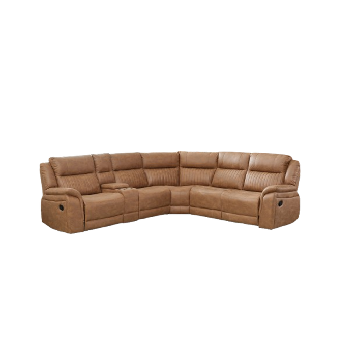 Luvliving Techno Fabric 5 Seater Corner Recliner Brown
