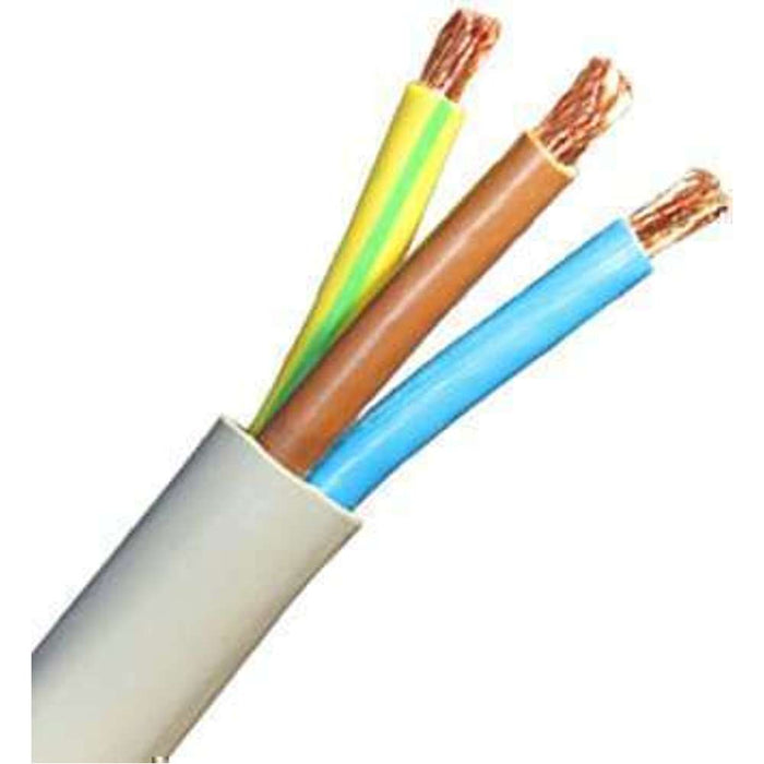 Cable 2 Core + Earth 2.5mm Grey Flex (100m Coil)