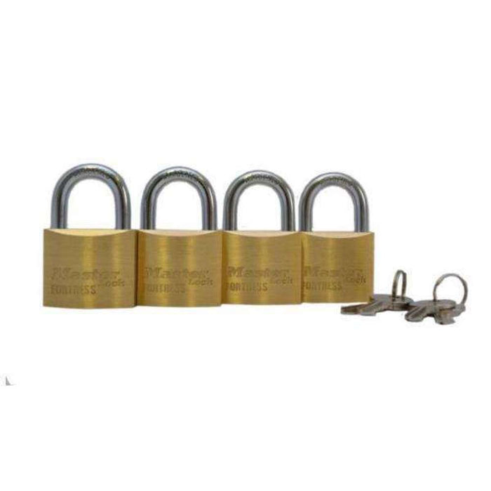 Master Padlock Brass 40mm Wide Body Hardened Steel Shackle (4pk)