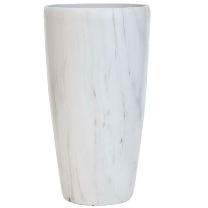 Bellan Contemporary Round Planter Marbled White Indoor 32 x 32 x 58cm