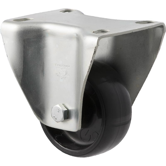 Fallshaw M-Castor 75mm Black Nylon Plain Bearing Fixed Plate 150kg