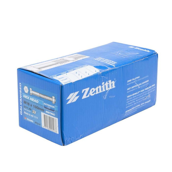Bolt & Nut Galv Hex M16 x 100