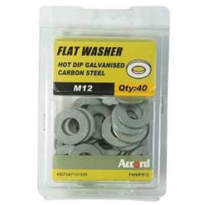 Accord Flat Washer Galv M12 (40pk)