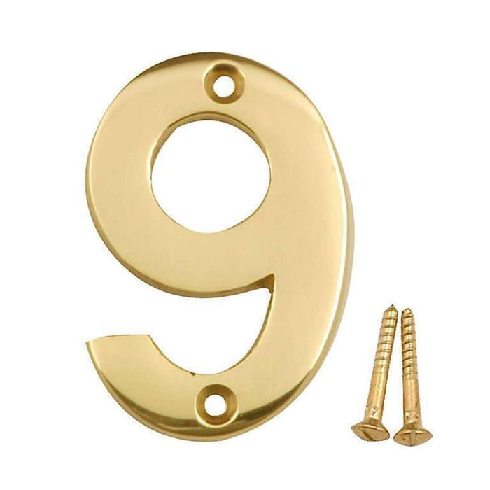 MintCraft House Sign #9 Satin Brass 4"
