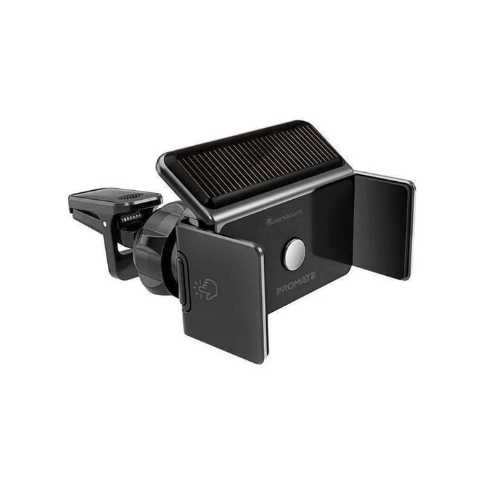Promate Solar Powered AC Vent Smartphone Mount Auto-Clamping Black