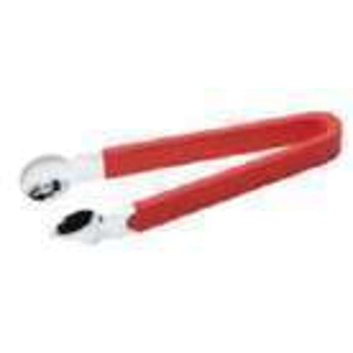 Stainless Steel Ice Tong Red PVC Sleeve 7"