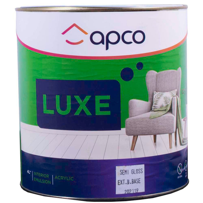 Apco Luxe Semi Gloss Acrylic Extra Bright Base 4L