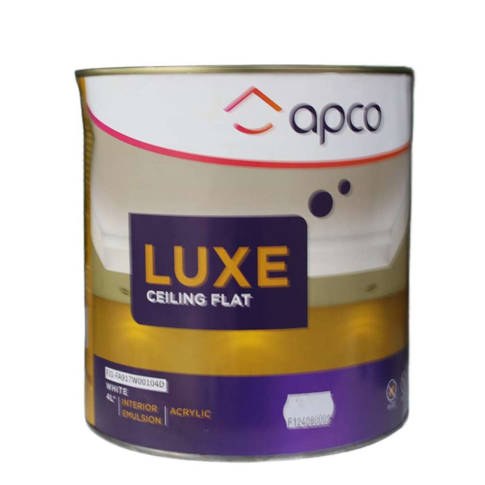 Apco Luxe Ceiling Paint Flat Acrylic White 4L