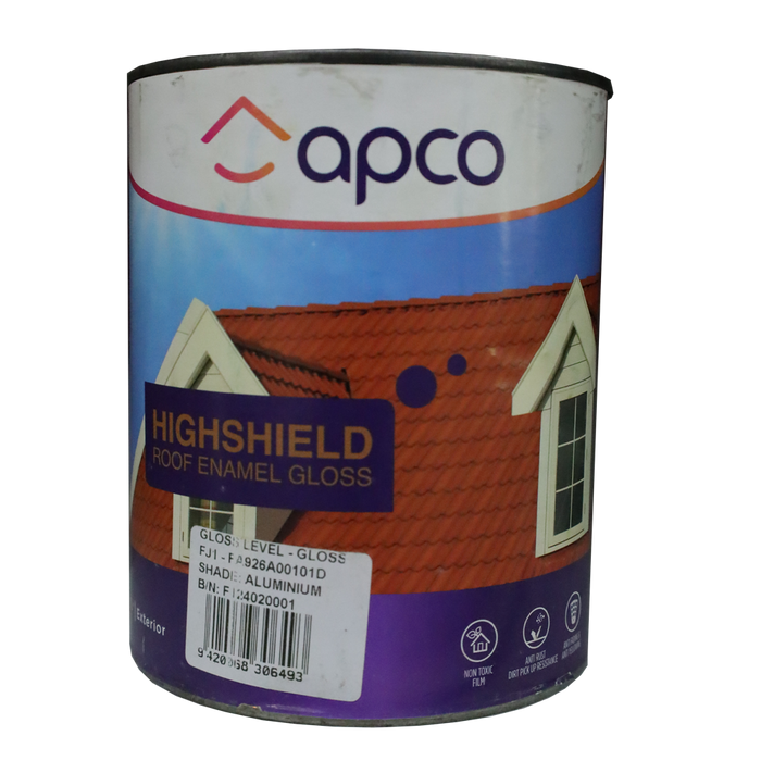 Apco Highshield Roof Paint Gloss Enamel Aluminium 1L