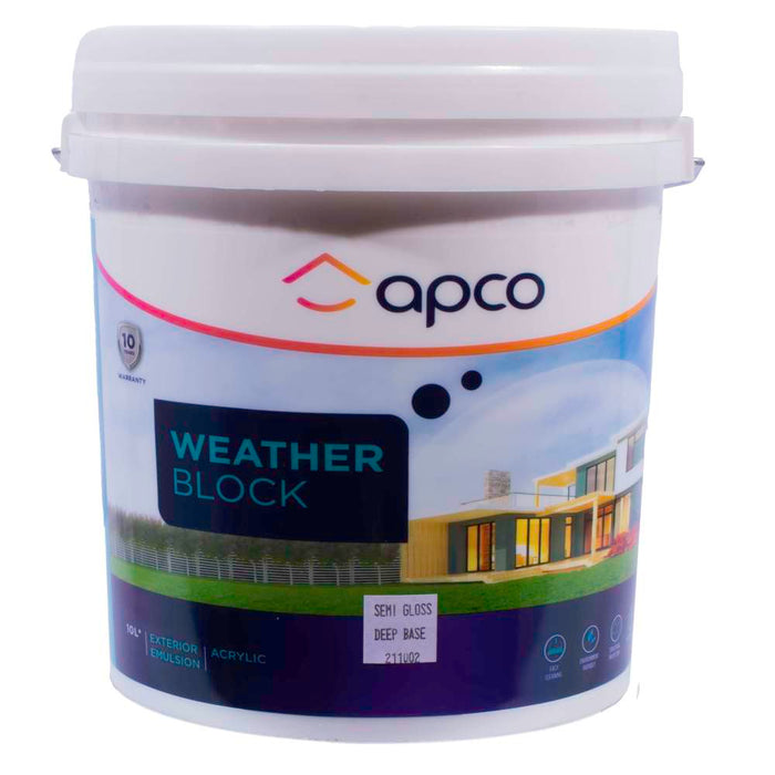 Apco Weatherblock Semi Gloss Acrylic Deep Base 10L