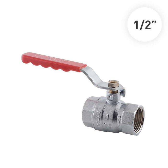 Pex Ball Valve 1/2" Brass w/ CP Lever Arm