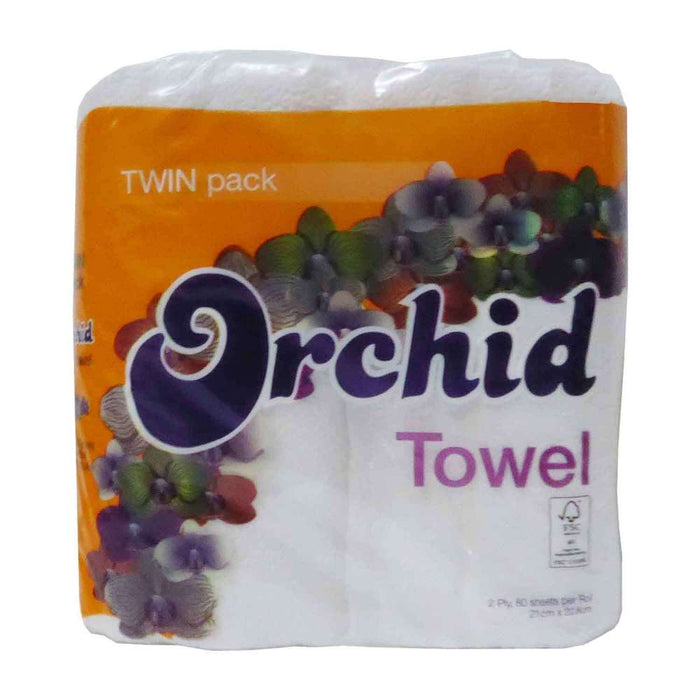 Orchid Paper Towels Twin Pack 2-Ply 80 Sheets