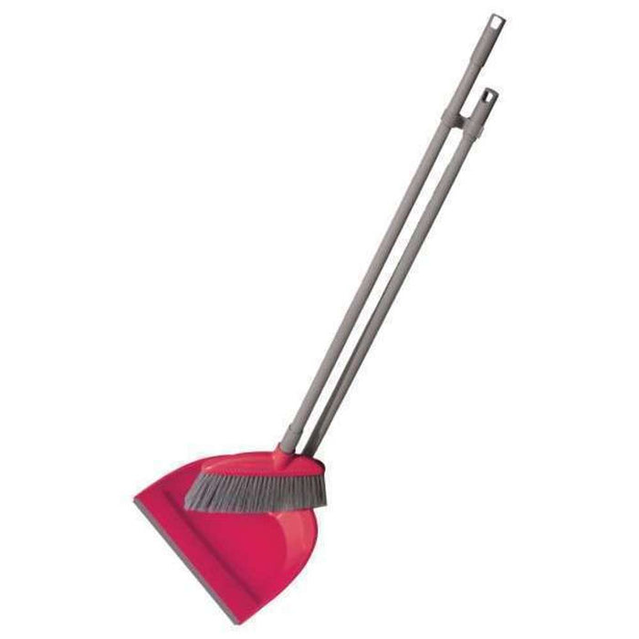 York Long Handle Dustpan Set Rubber Lip