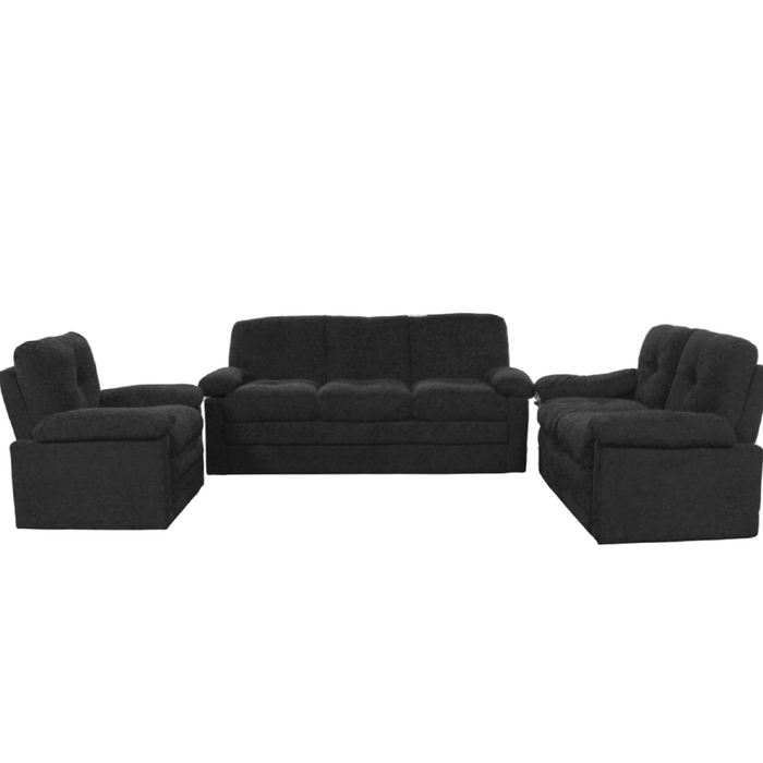 Bless 3+2+1 Fabric Sofa Black #Billy 321 Wty: 12M
