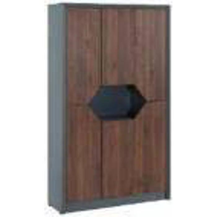 Acmi Cayman High Cabinet L1201 x W423 x H2052mm Columbia Walnut/MB Dark Grey