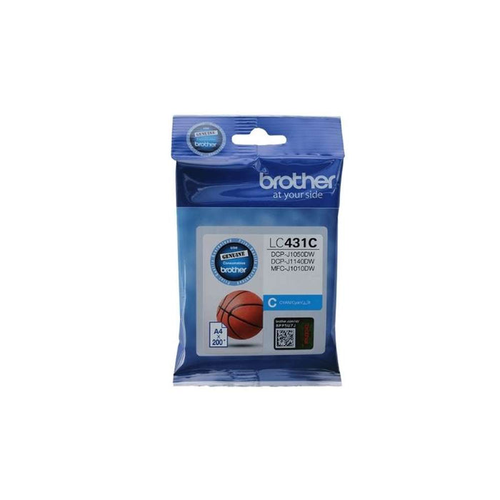 Brother LC431C Cyan Ink Cartridge - Single Pack. Prints up to 200 pages