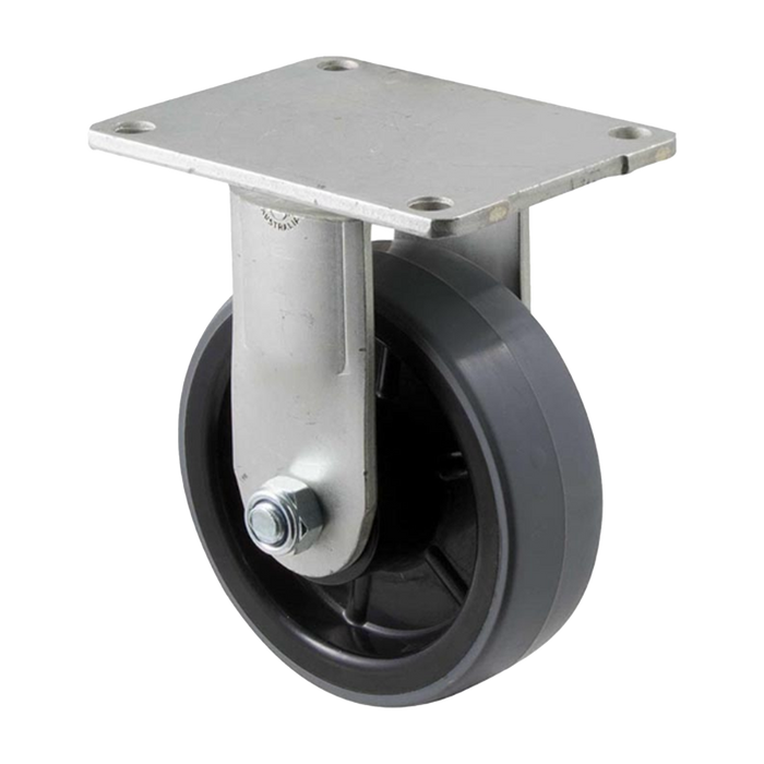 Fallshaw H Series 125mm Fixed Castor PU Nylon Wheel Roller Bearing Zinc Fork 400kg
