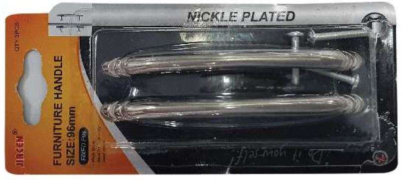 Jia Drawer Handle 96mm Zinc Nickle Plated #FH9602