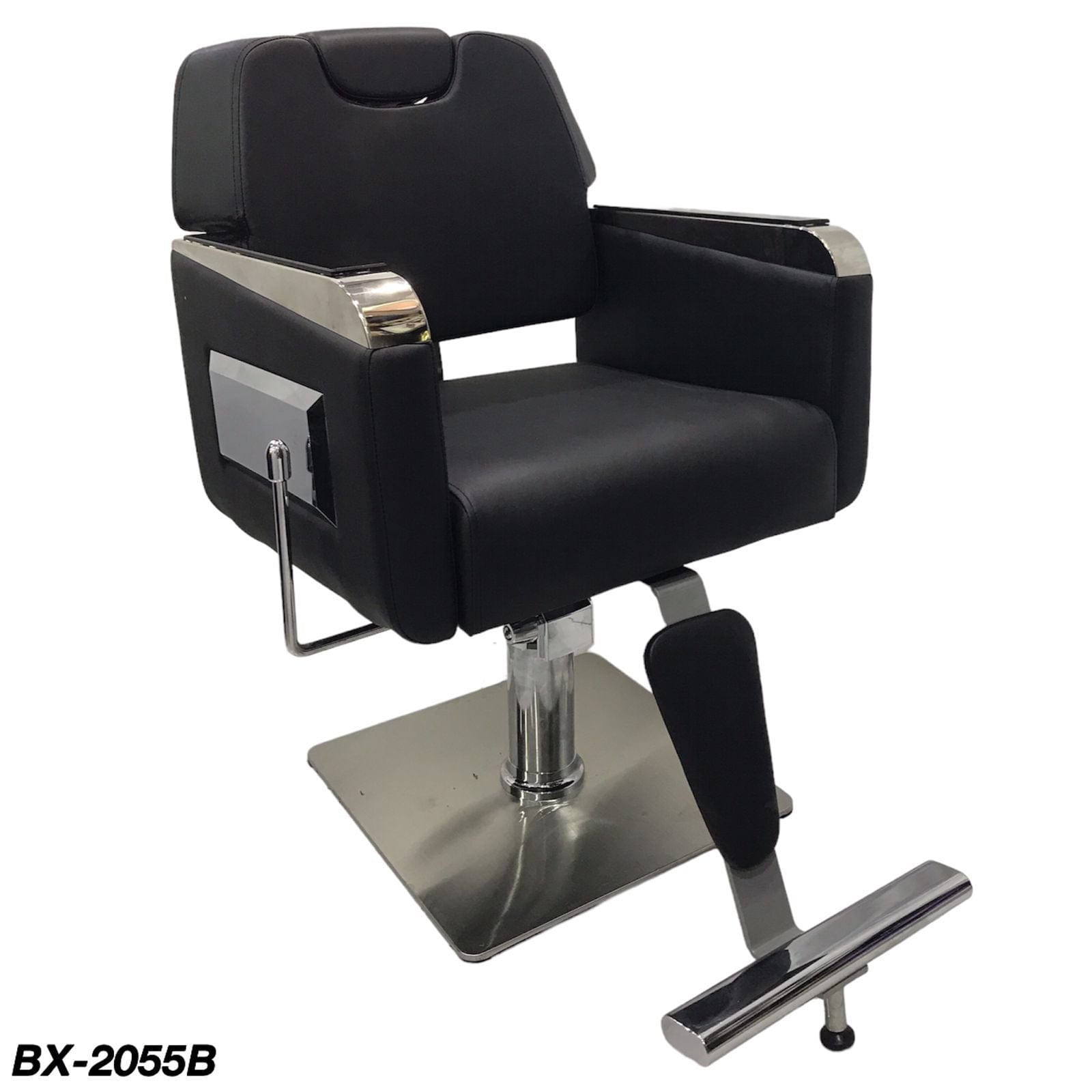 PVC Hairdressing Chair with Stainless Steel Handle & Metal Base