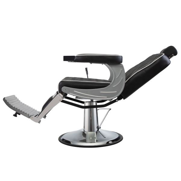 Professional Hydraulic Lift Barber Chair with Stainless Steel Handle & Metal Base