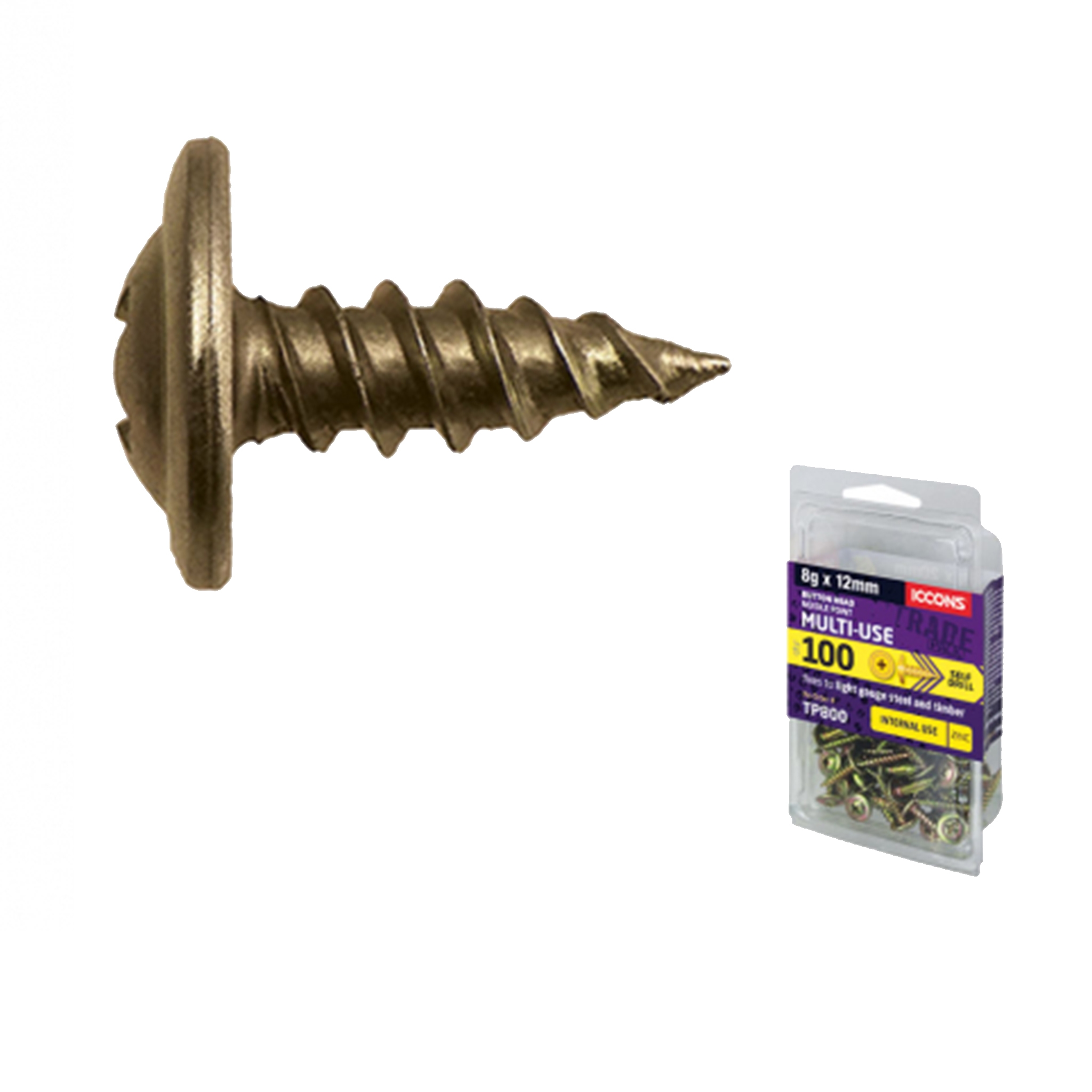 Iccons 806 Gypboard Screw Needle Bugle 8G x 25mm (100pk)