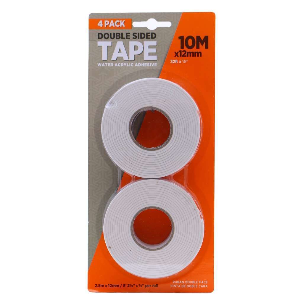 UBL Double Sided Tape 2.5m x 12mm 4Pk