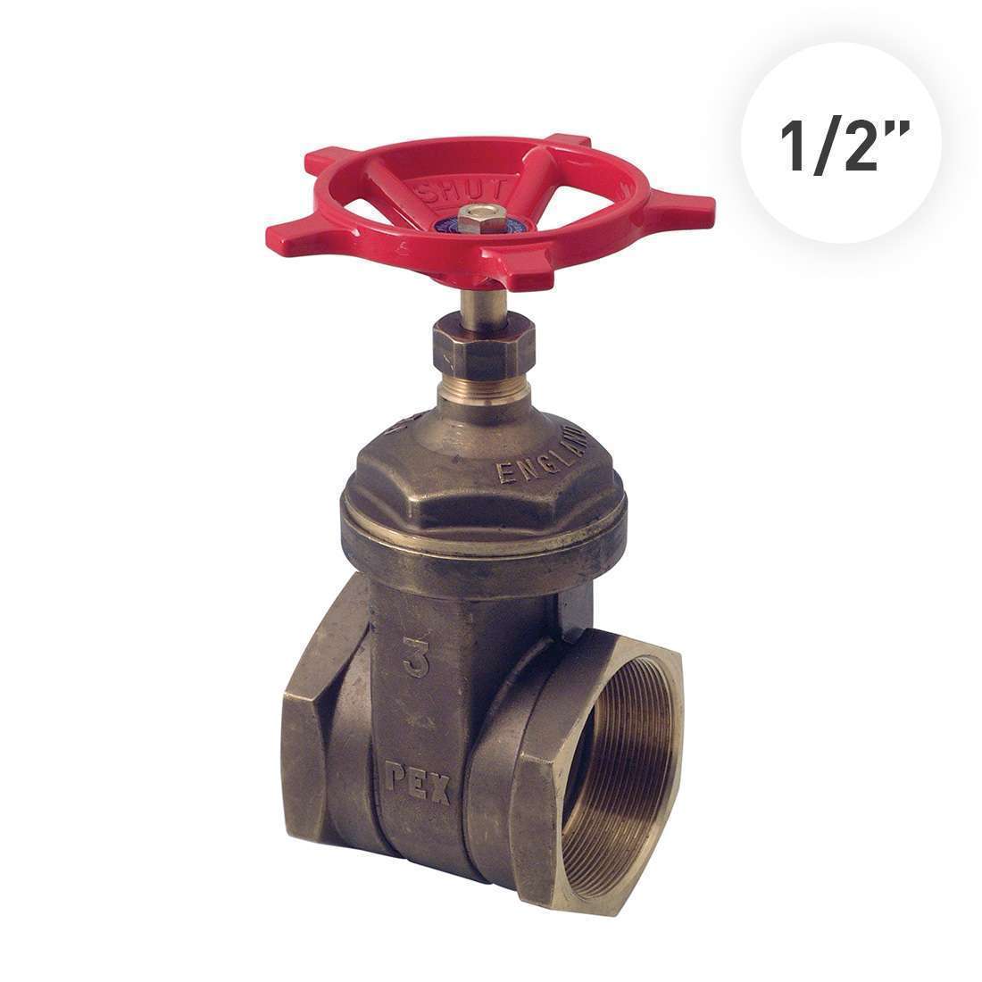 Pex Gate Valve 1/2" Brass