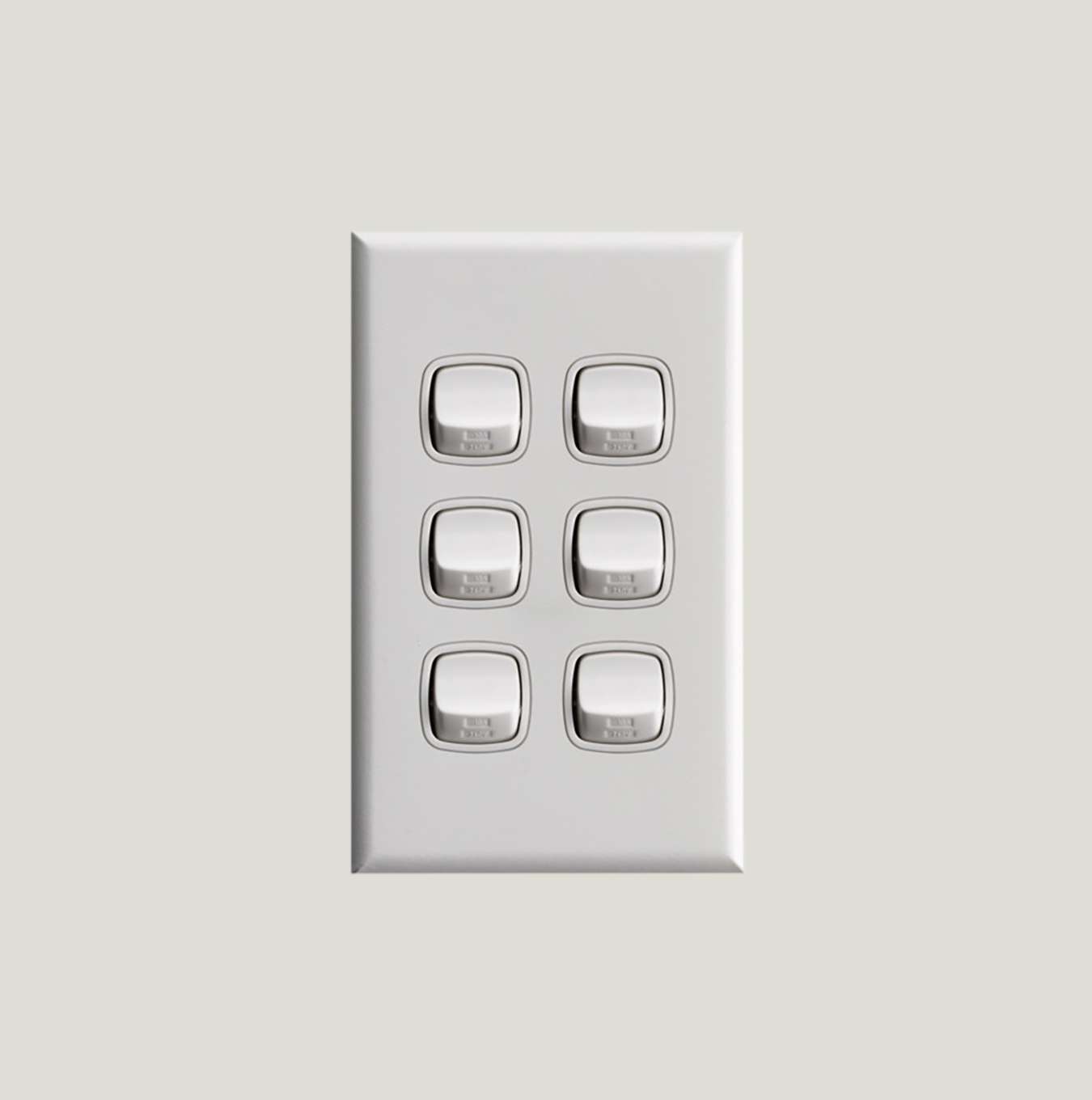 HPM 6 Gang Switch 10A White