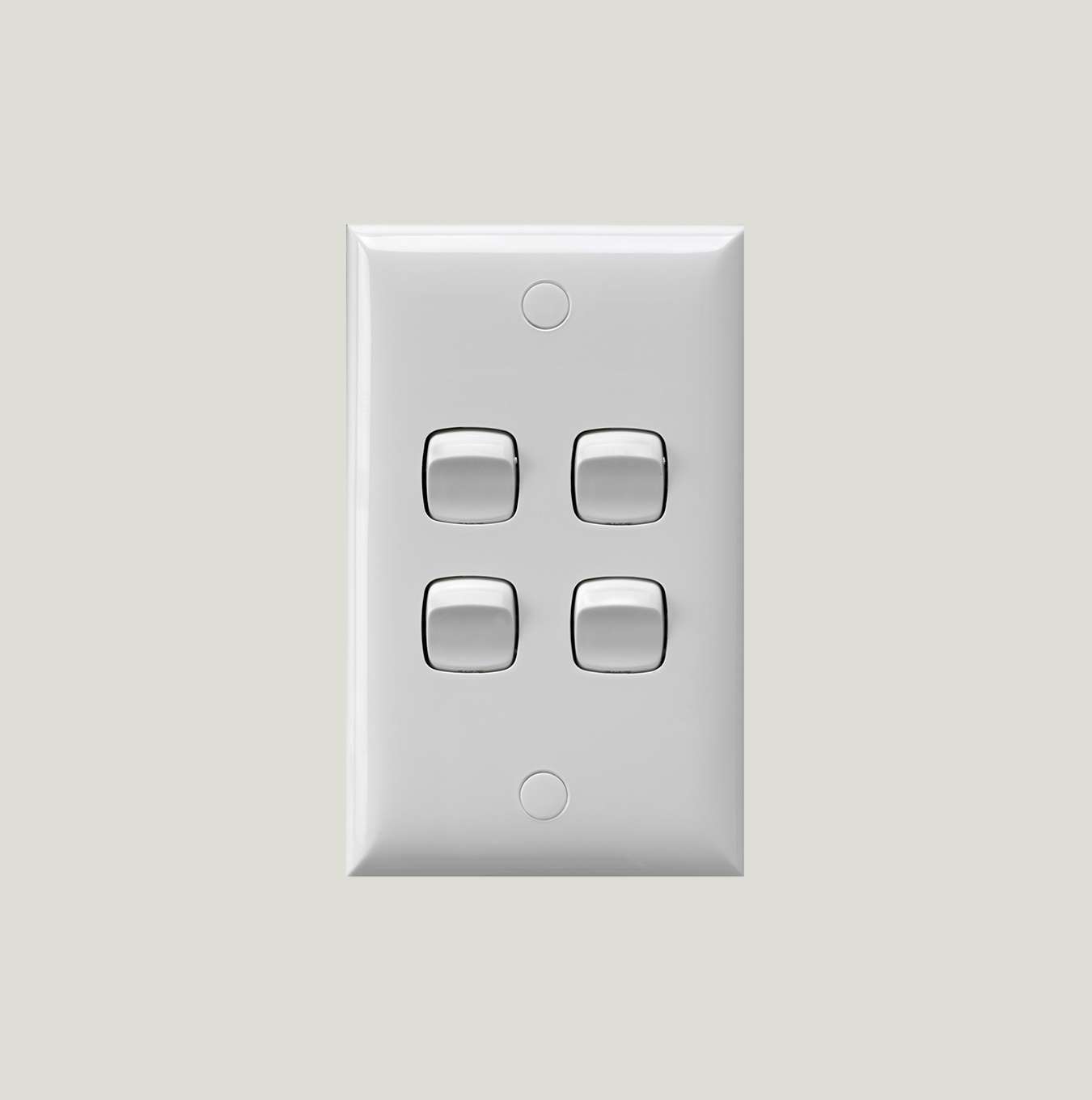 HPM 4 Gang Switch 10A White