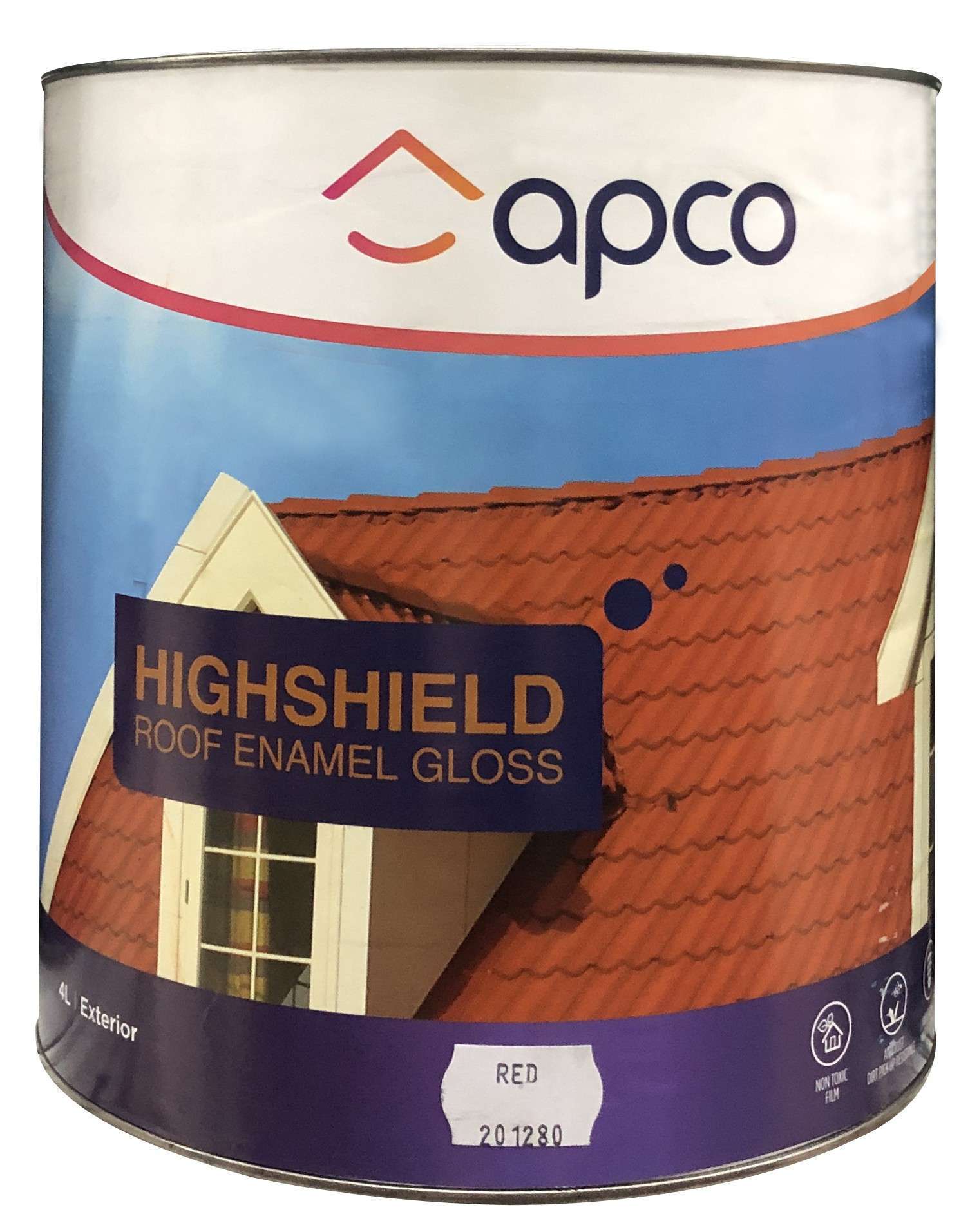 Apco Highshield Roof Paint Gloss Enamel Red 4L