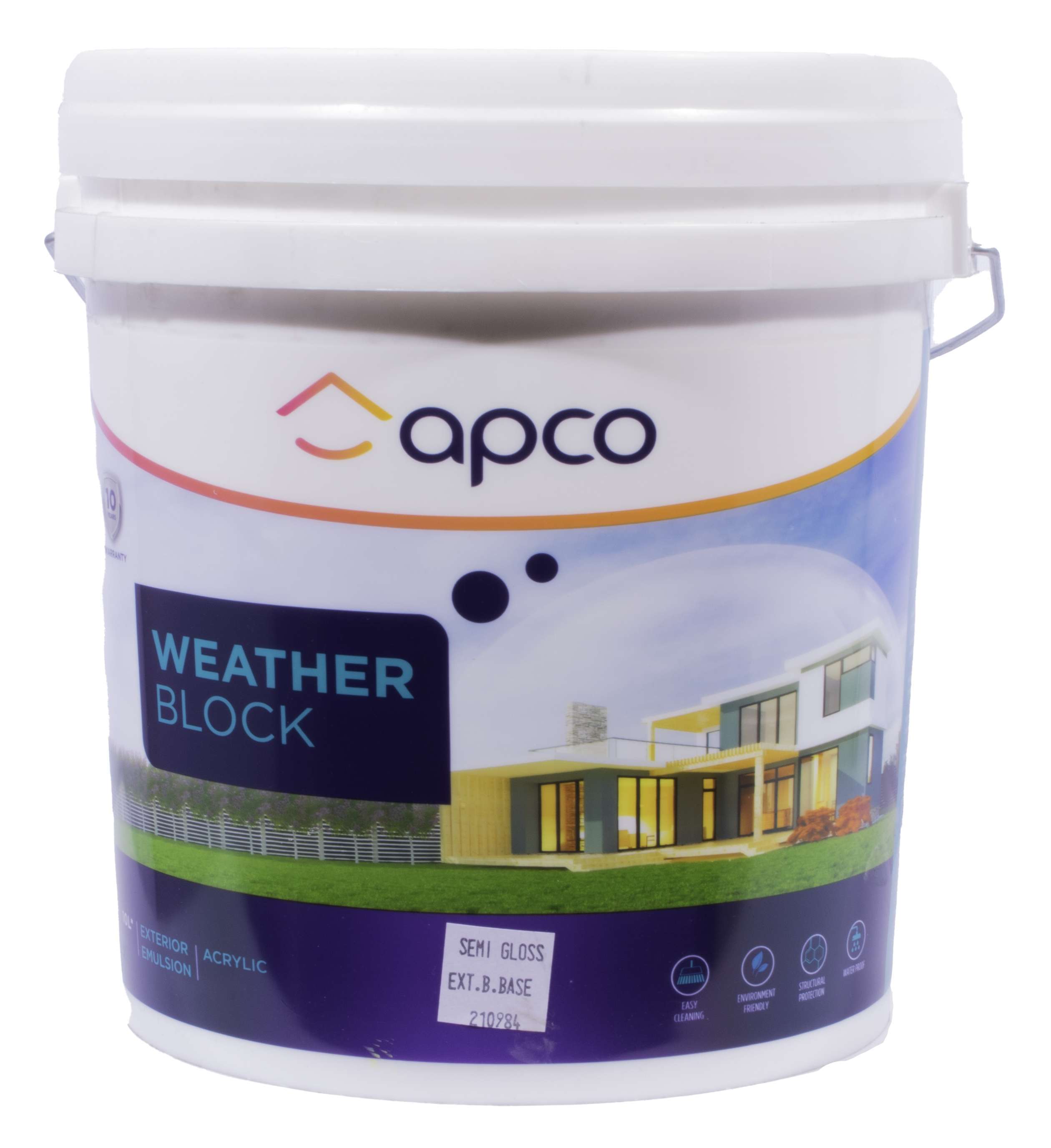 Apco Weatherblock Semi Gloss Acrylic Extra Bright Base 10L