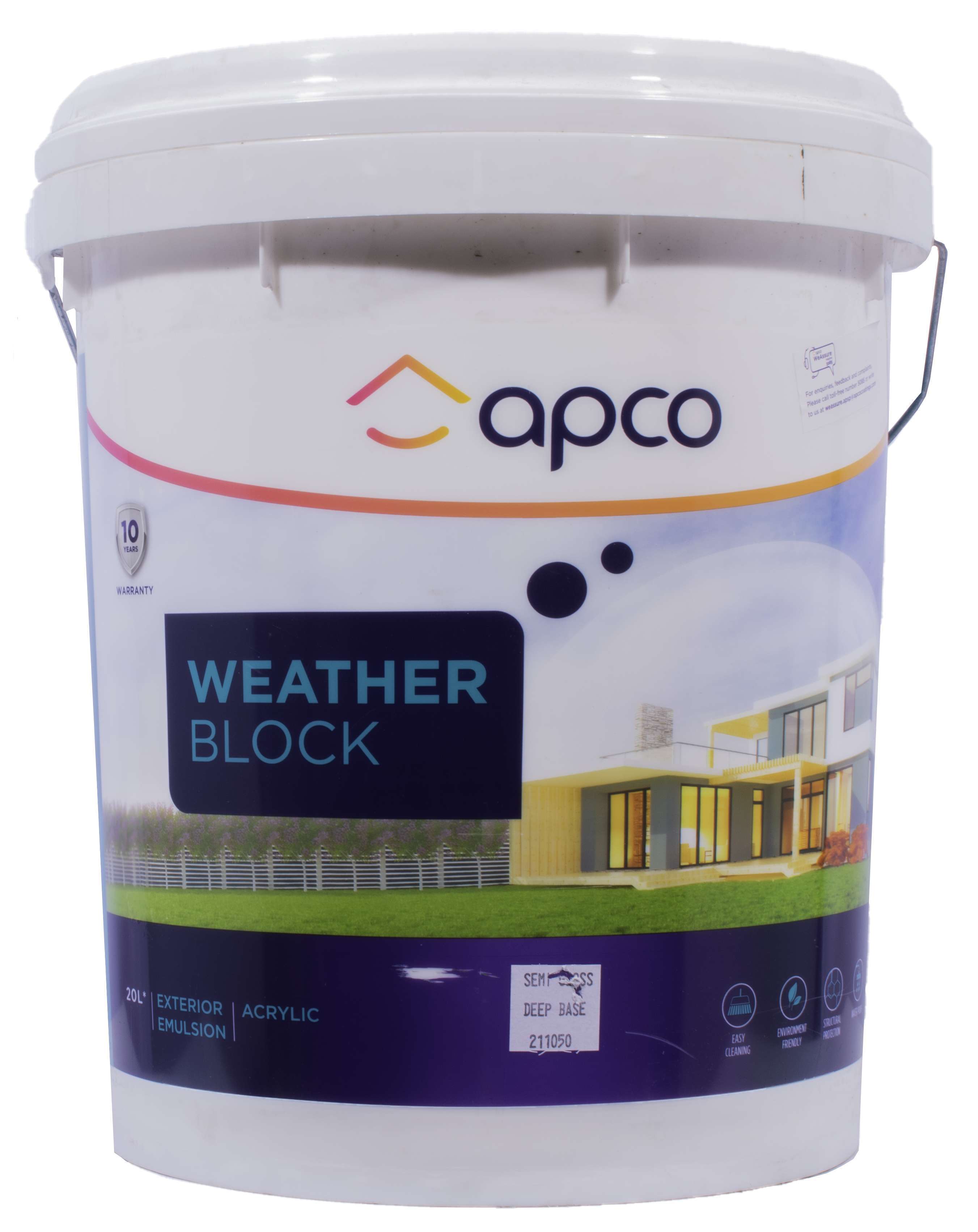 Apco Weatherblock Semi Gloss Acrylic Deep Base 20L