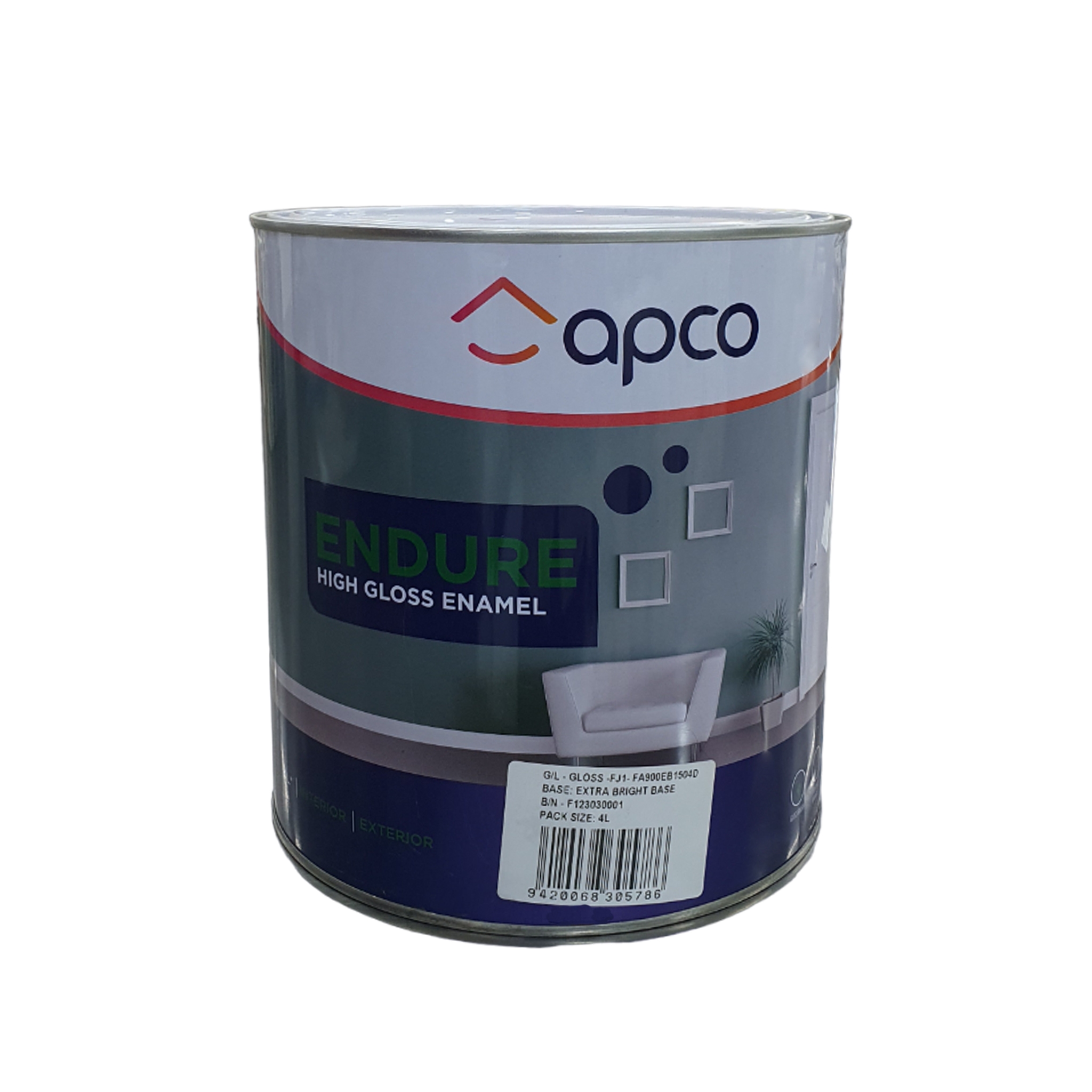 Apco Endure Gloss Enamel Extra Bright Base 4L