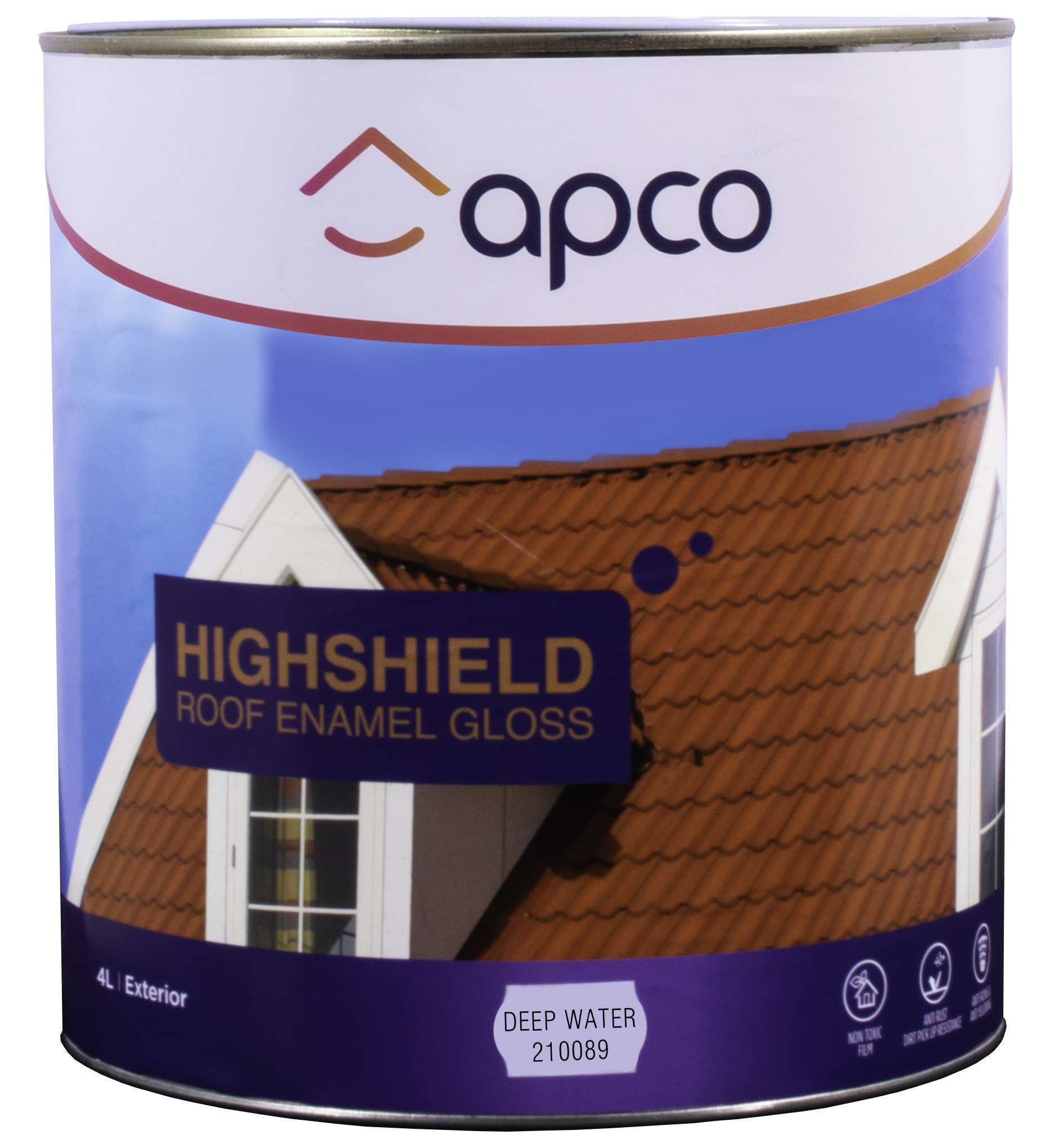 Apco Highshield Roof Paint Gloss Enamel Deep Water 4L