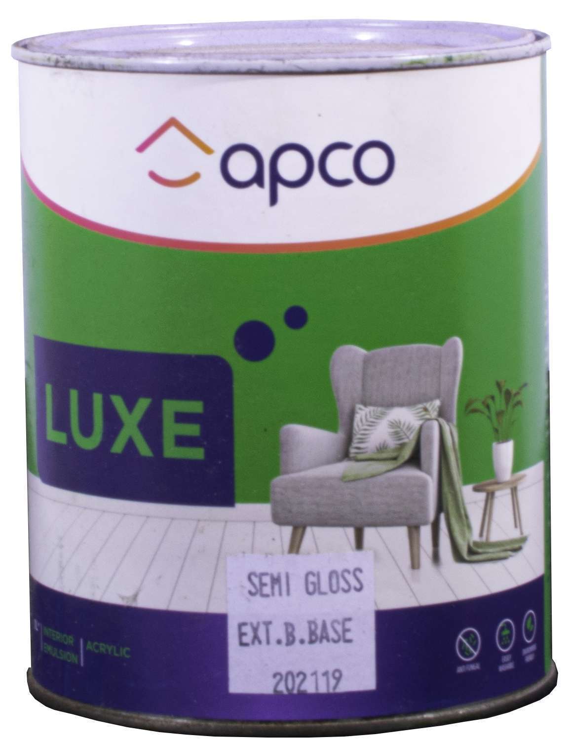 Apco Luxe Semi Gloss Acrylic Extra Bright Base 1L