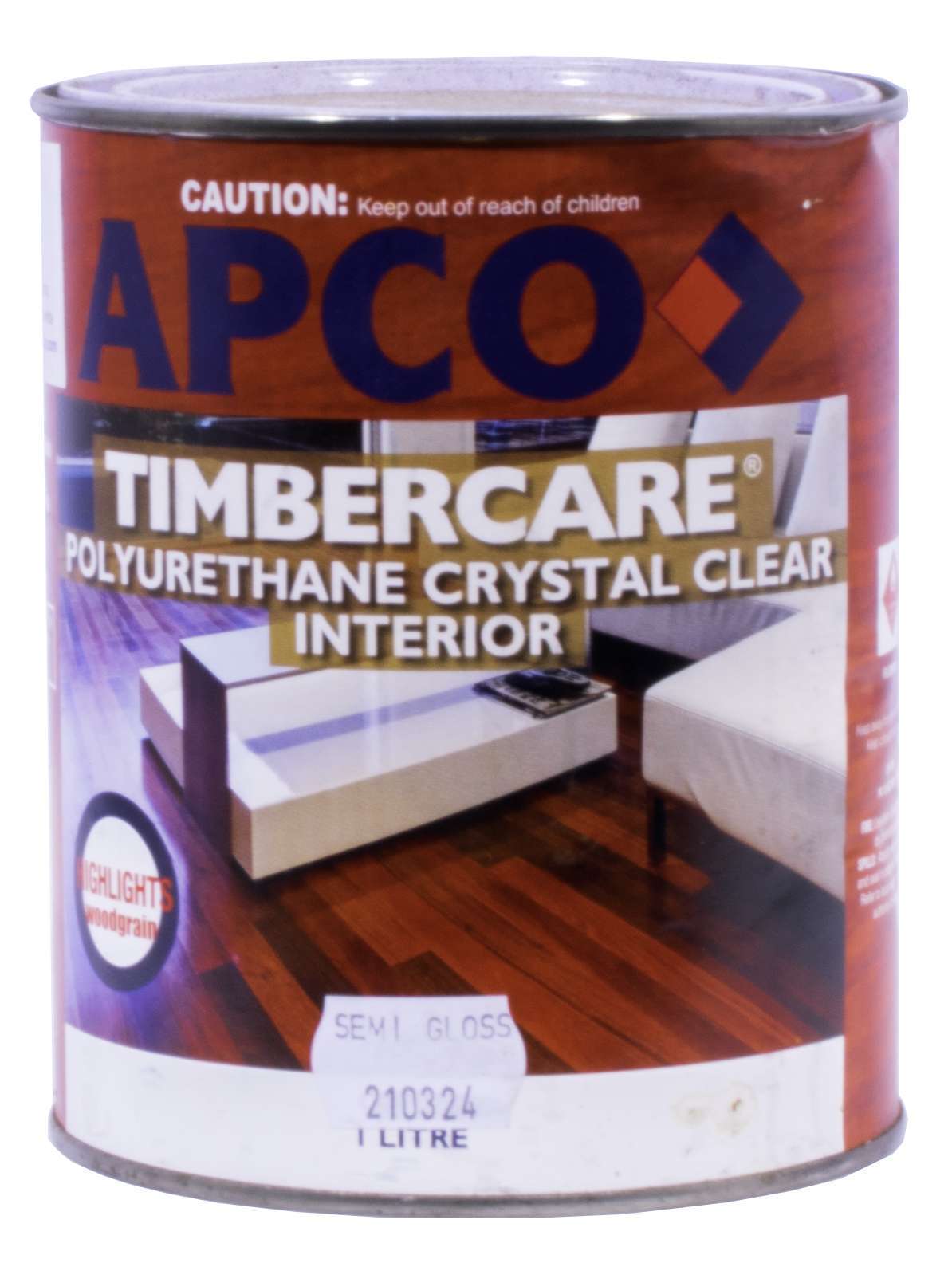 Apco Touchwood Varnish Semi Gloss Polyurethane Clear 1L