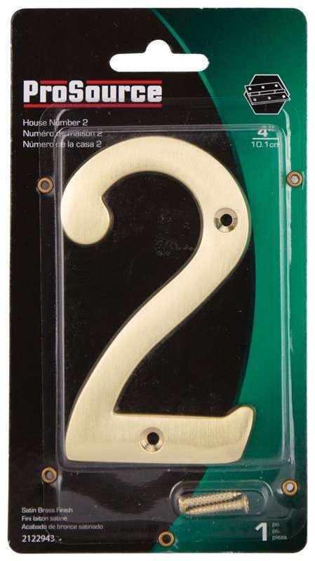 ProSource House Numbers 4" 2 Satin Brass