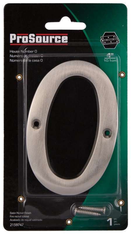 ProSource House Numbers 4" 0 Satin Nickle