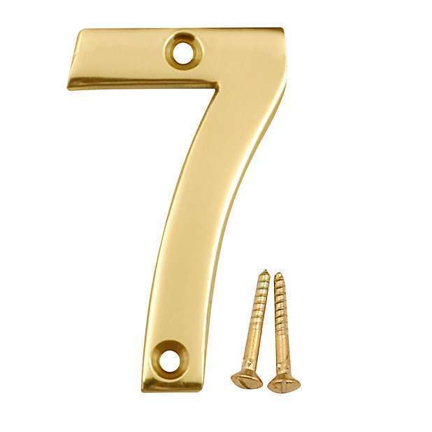 MintCraft House Sign #7 Satin Brass 4"
