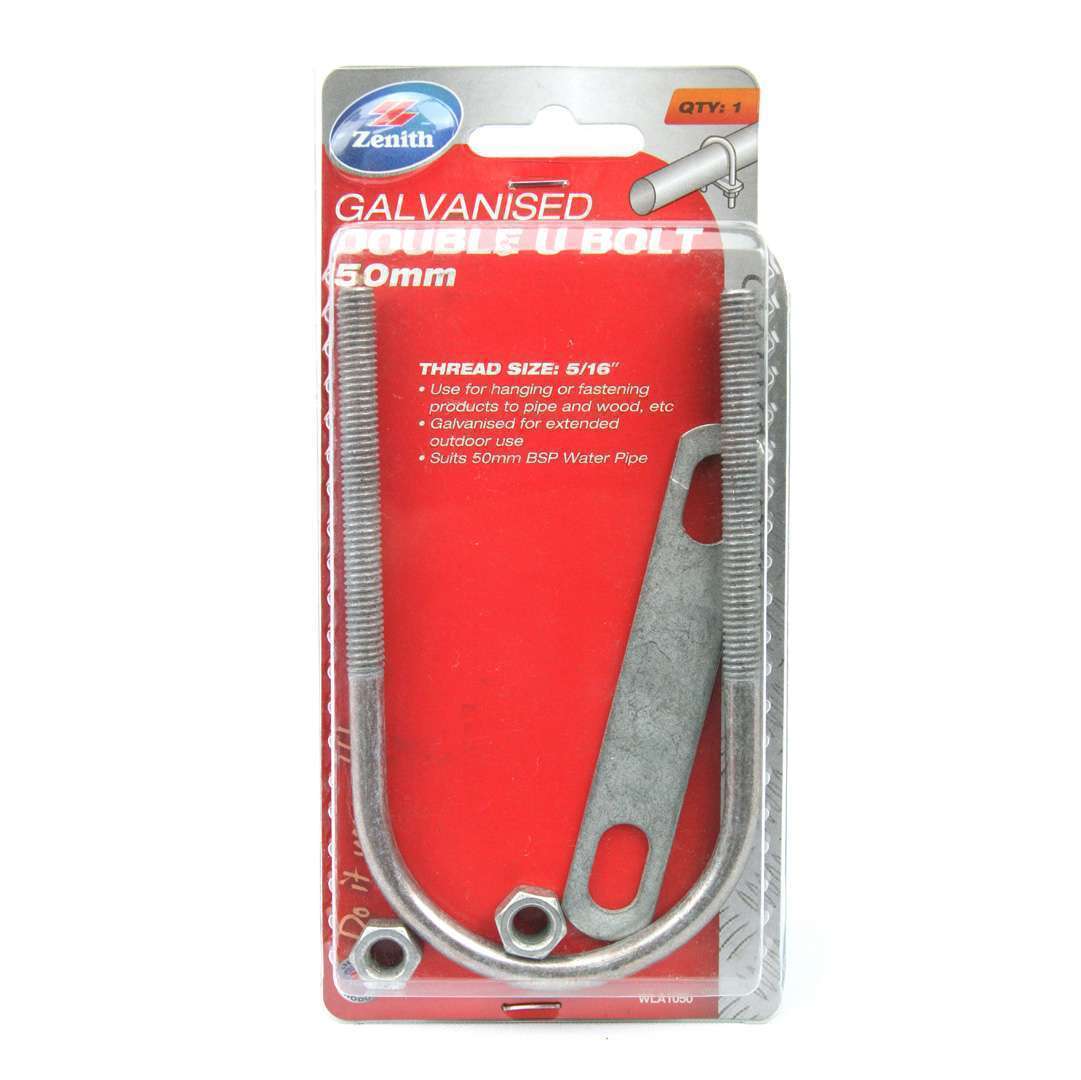 Zenith U Bolt Double 50mm Galv
