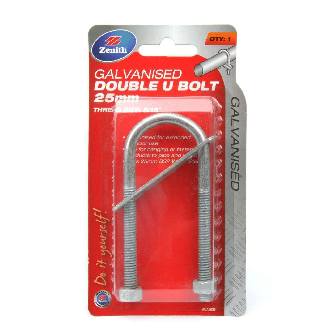 Zenith U Bolt Double 25mm Galv