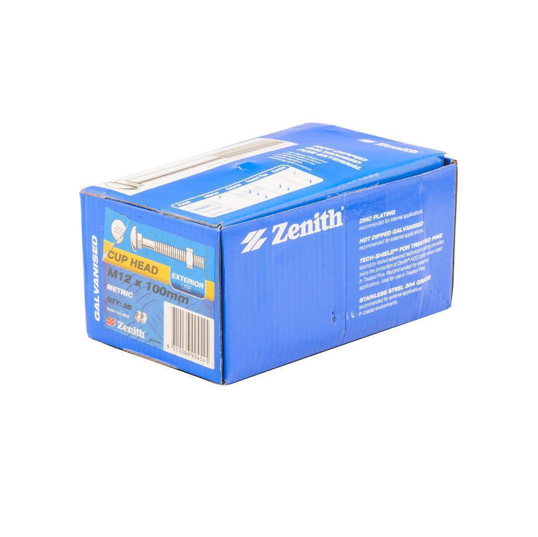 Bolt & Nut Galv Cup M12 x 100
