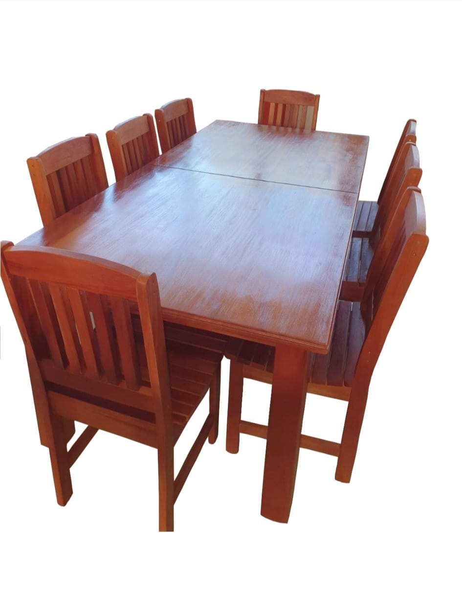 Diamex Mahogany Dining Set 9pc L2200 x W1000 x H770mm