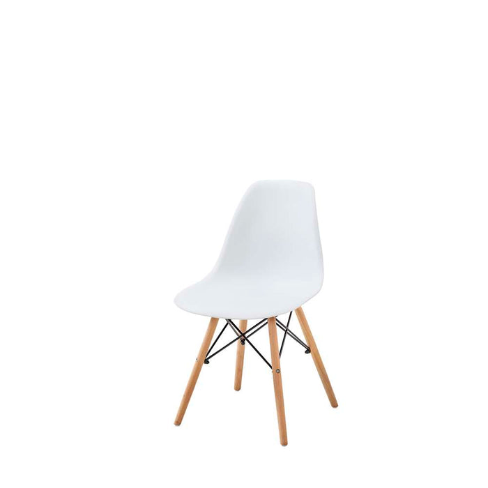 Mia Plastic Dining Chair Beech White