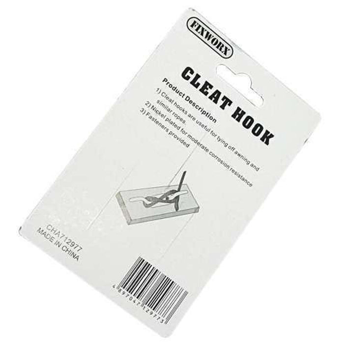Fixworx Hook Cleat Nickel Plated 65mm 3pc