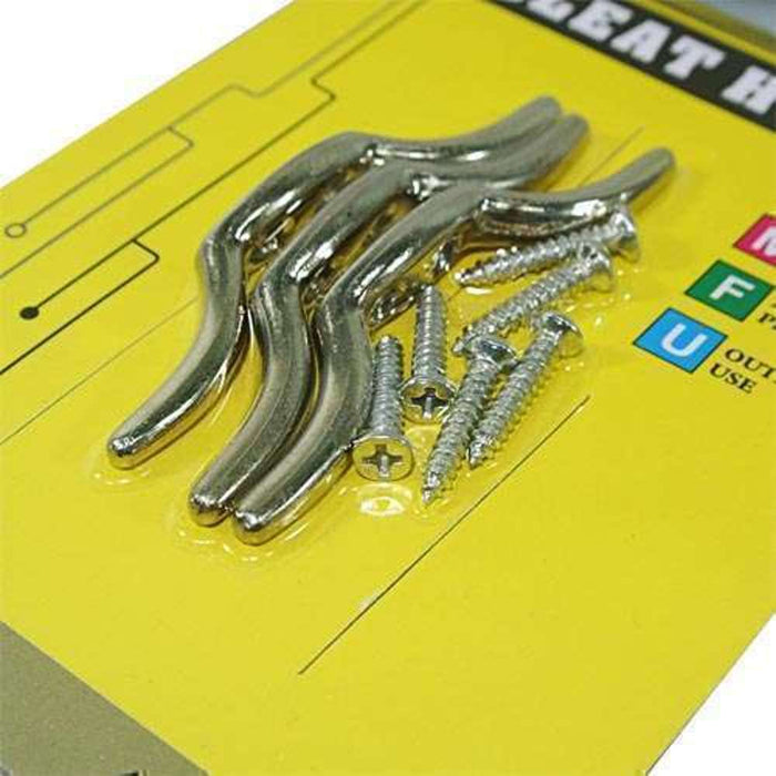 Fixworx Hook Cleat Nickel Plated 65mm 3pc