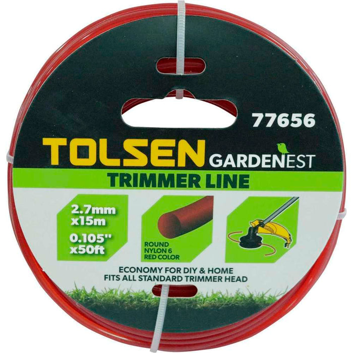 Tolsen Trimmer Line Red 15m x 2.7mm