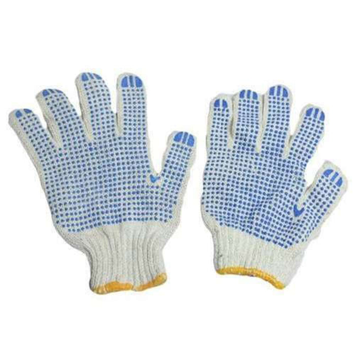 Hand Gloves White Cotton 10'' PVC Dotted