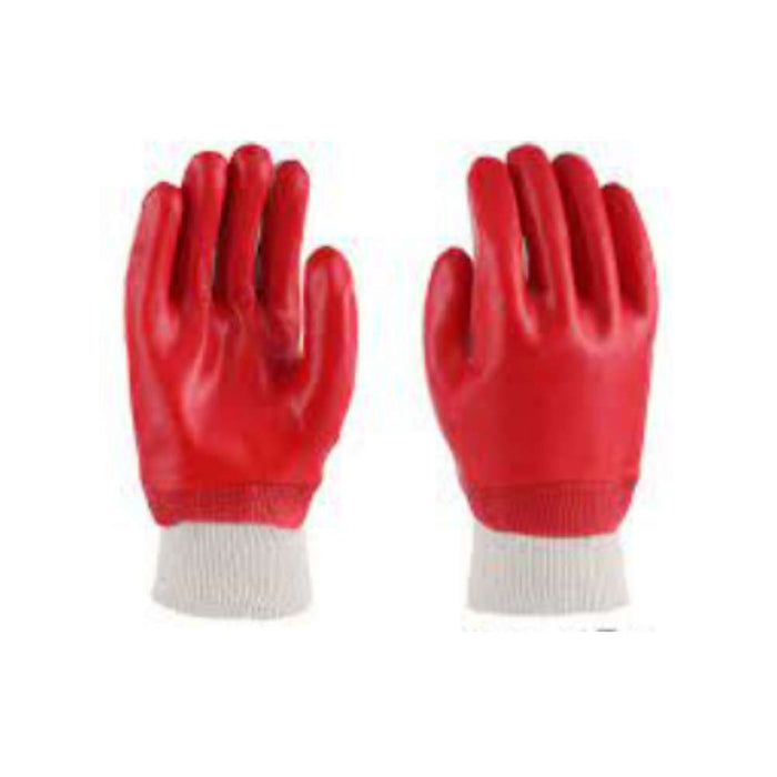 Hand Gloves Red PVC Dipped Gaunlet 10.5"