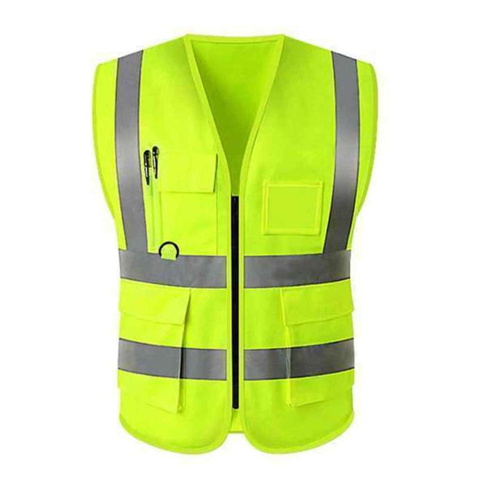 Safety Reflective Vest Zip & 2 Pockets Yellow XL